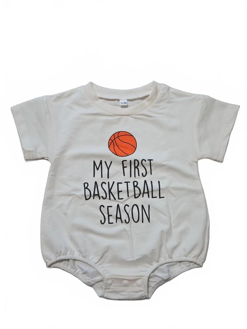 Children's White 'My First Basketball Season' Bodysuit 12-18M